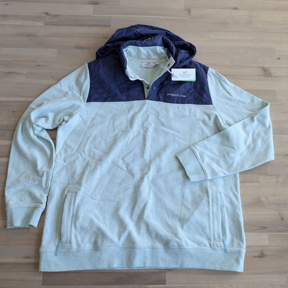 VINEYARD VINES Women's Performance Snap Placket Shep Shirt W/Hood Size Large